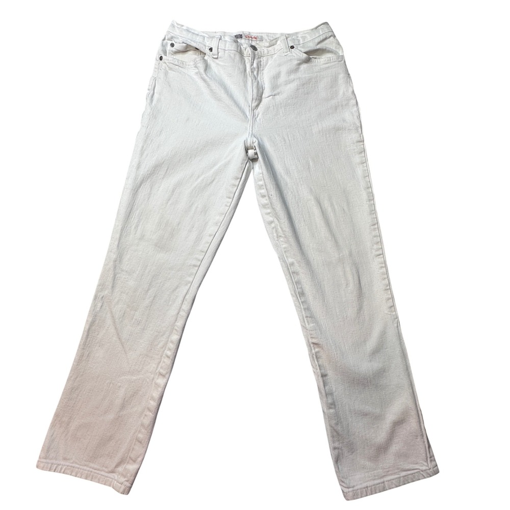 Faded Glory Jeans Womens 12 AVG White Stretch Straight Leg Denim Pants ST MW6267